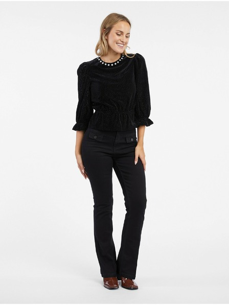 Orsay Crna ženska baršunasta bluza ORSAY