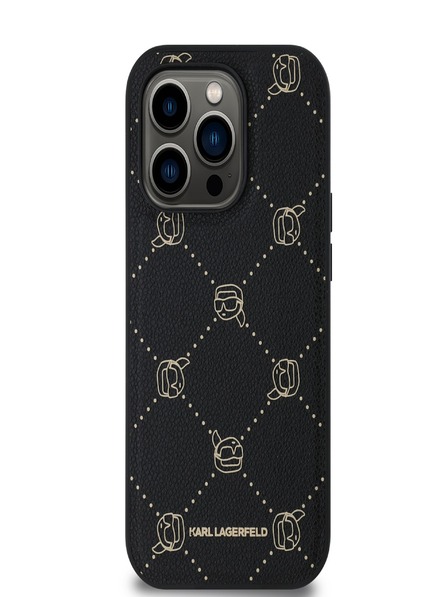 Karl Lagerfeld PU Karl Heads Pattern Magsafe stražnja maska za iPhone 14 Pro Max crna Karl Lagerfeld