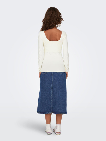 ONLY Krem ženska basic majica s dugim rukavima ONLY Lea