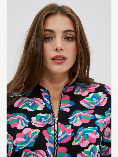 Moodo Crna ženska bomber jakna s Moodo printom