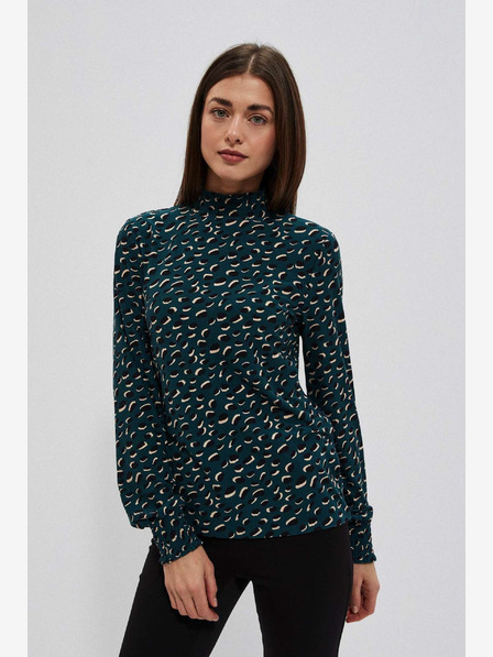 Moodo Moodo ženska zelena bluza s uzorkom