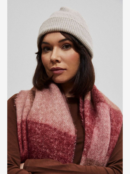 Moodo Moodo ružičasti kockasti šal za žene