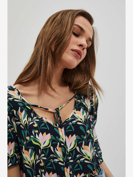 Moodo Moodo tamnoplava cvjetna bluza