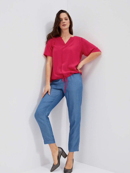 Moodo Moodo tamnoružičasta bluza na vezanje