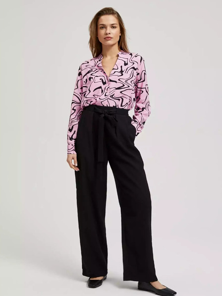 Moodo Moodo roza bluza dugih rukava s geometrijskim uzorkom