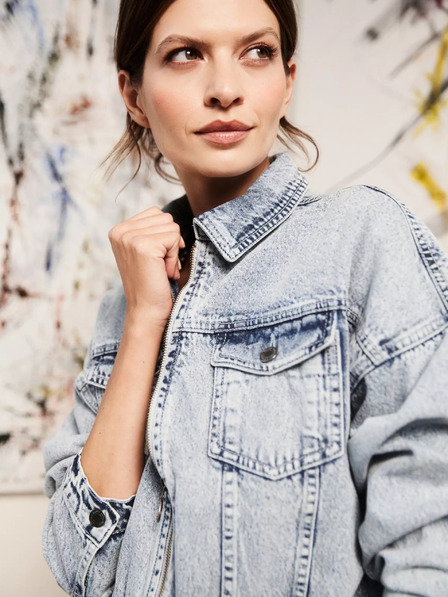 Moodo Moodo svjetloplava traper jakna s patentnim zatvaračem