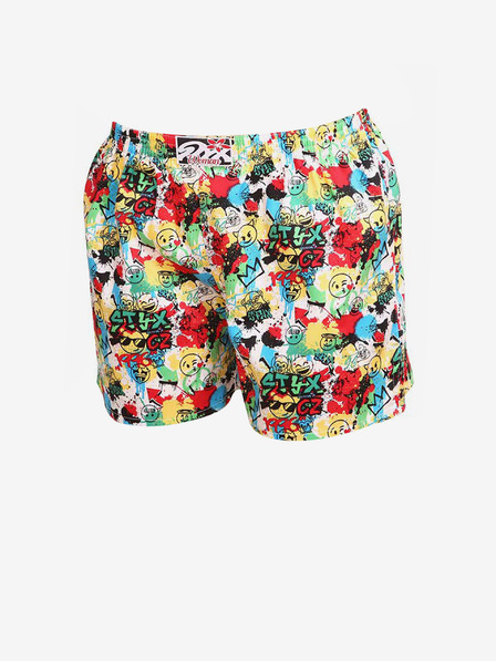 Styx Styx emoji žuto-crvene ženske kratke hlače za spavanje s uzorkom