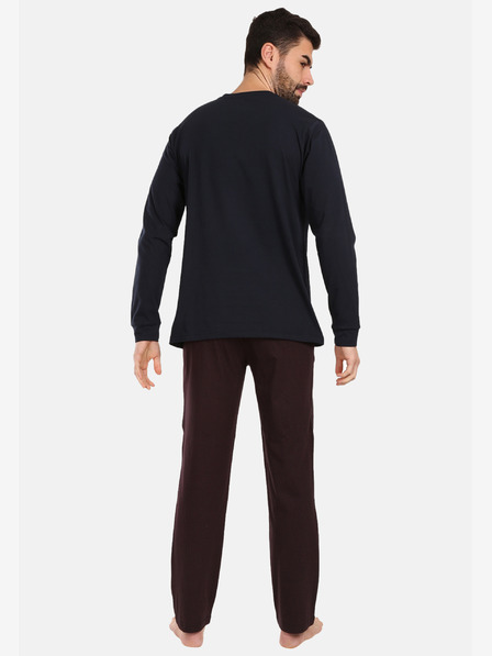 Nedeto Wine-crna muška pamučna pidžama Nedeto