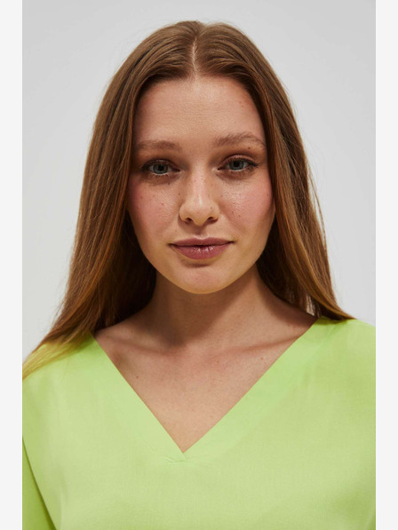 Moodo Moodo zelena majica s V izrezom