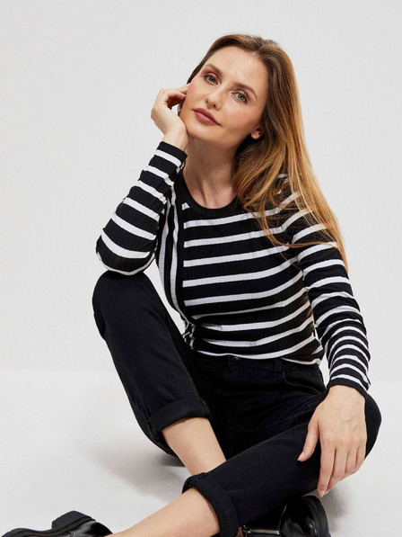 Moodo Bijelo-crna ženska Moodo majica na pruge