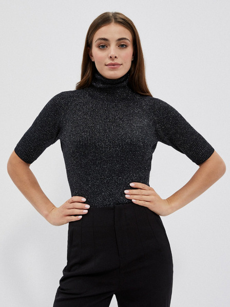 Moodo Crna ženska dolčevita s Moodo metalik koncem