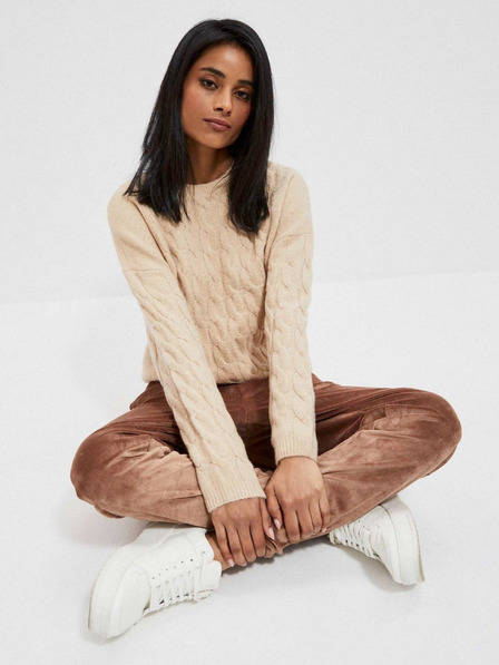 Moodo Moodo bež ženski džemper