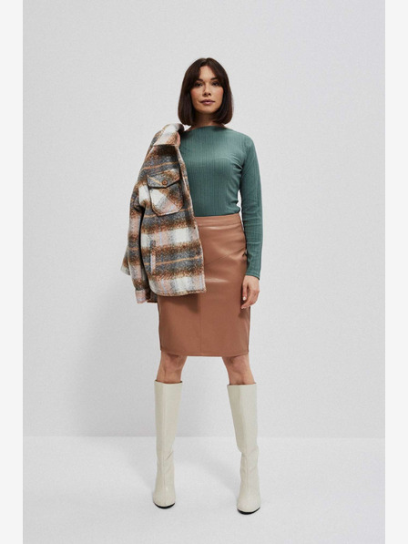 Moodo Moodo ženska smeđa suknja od umjetne kože