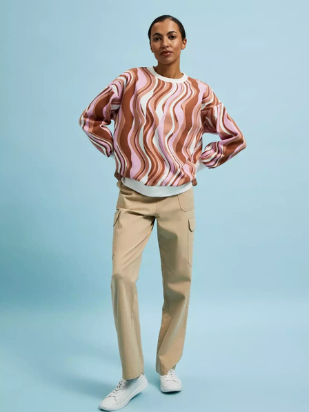 Moodo Ružičasto-smeđa ženska majica Moodo s uzorkom