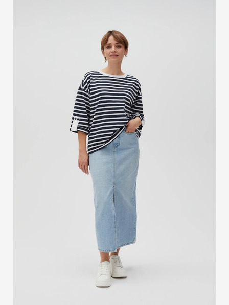 Moodo Moodo bijelo-plava ženska majica na pruge