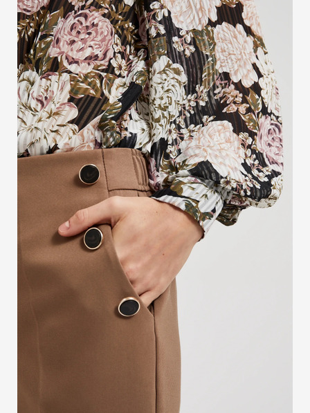 Moodo Smeđe ženske hlače Moodo