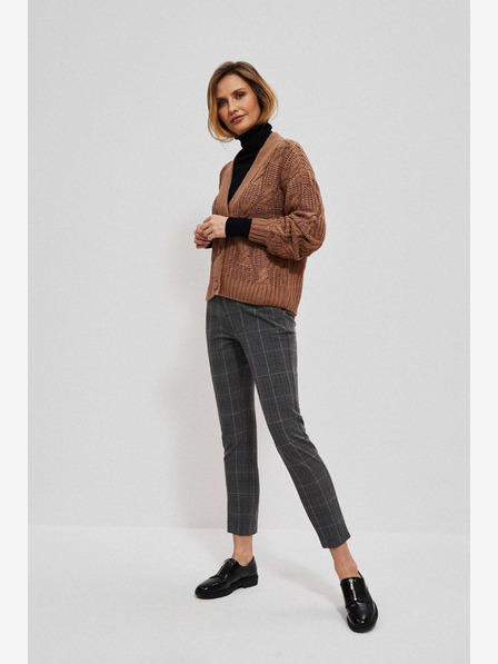 Moodo Moodo sive ženske hlače na kockice