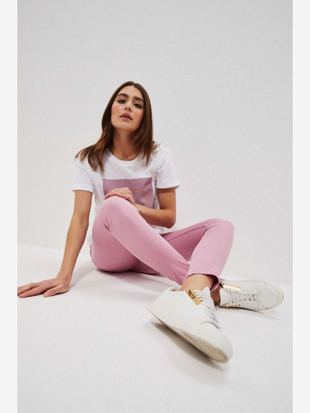 Moodo Moodo roze ženske hlače