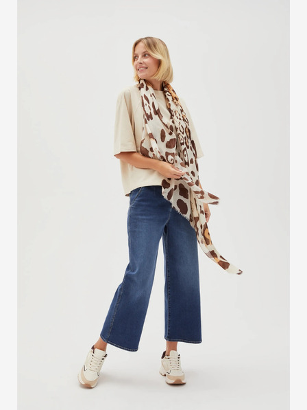 Moodo Krem-smeđi ženski Moodo šal s uzorkom