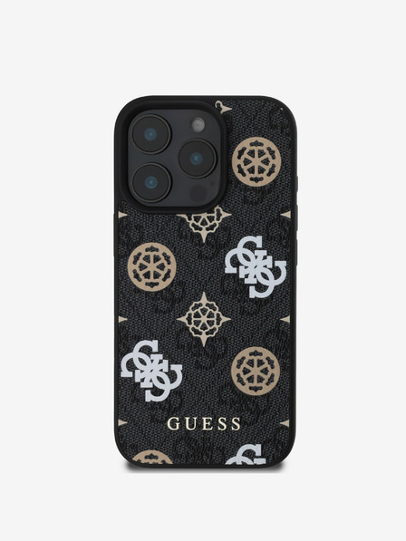 Guess Guess PU 4G Peony MagSafe stražnja maska za iPhone 16 Pro Max crna