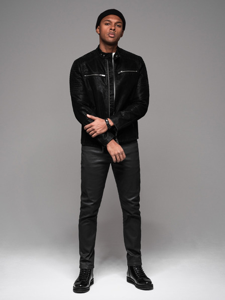 Ombre Clothing Muške traperice STRAIGHT LEG - crne V1 OM-PADP-0133 Ombre odjeća