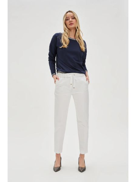 Moodo Bijele ženske hlače Moodo