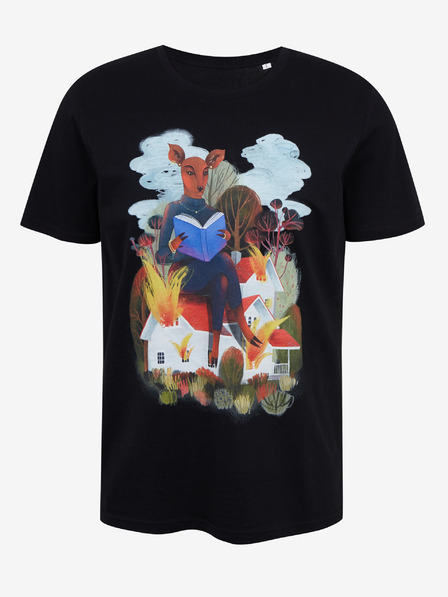 DOBRO Crna muška majica s tiskom Zoot DOBRO. Srna