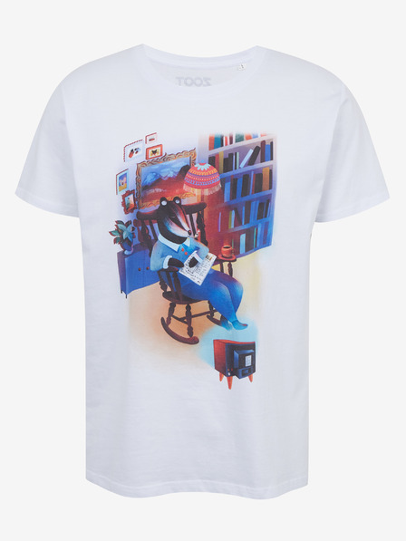 DOBRO Bijela muška majica s tiskom Zoot DOBRO. Jazavac