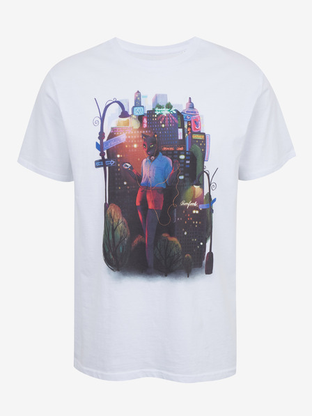 DOBRO Bijela muška majica s tiskom Zoot DOBRO. Mačka