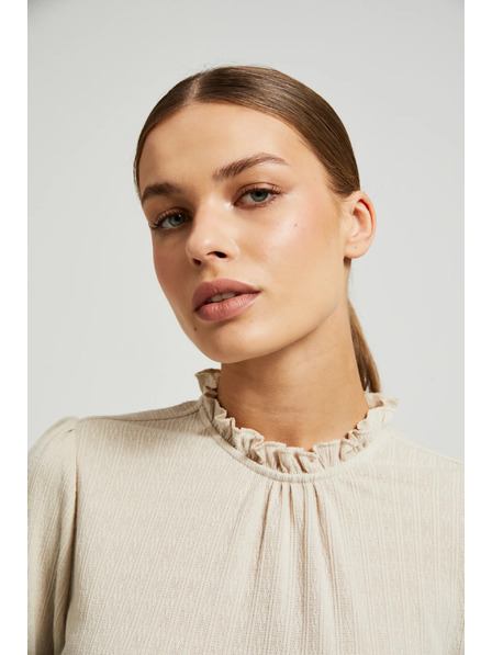 Moodo Bež ženski top s dugim rukavima