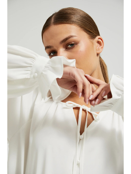 Moodo Bijela ženska bluza s volanima