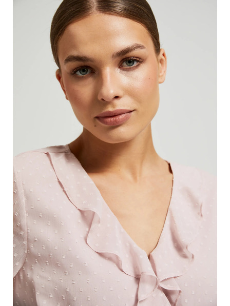 Moodo Ružičasta ženska bluza s volanima