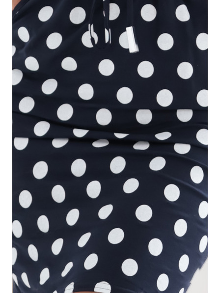 numoco Sportske haljine s vezom i džepovima - tamno plave s bijelim točkicama