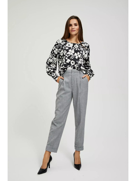 Moodo Cvjetna crno-bijela bluza Moodo