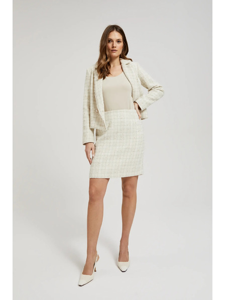 Moodo Krem uska kostkasta suknja