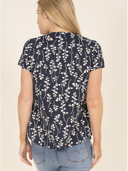 Brakeburn Brakeburn tamnoplava lanena bluza s cvjetnim motivima