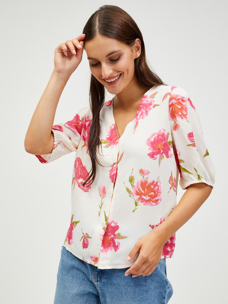 Pieces Pieces Tianna krem bluza s cvjetnim gumbima