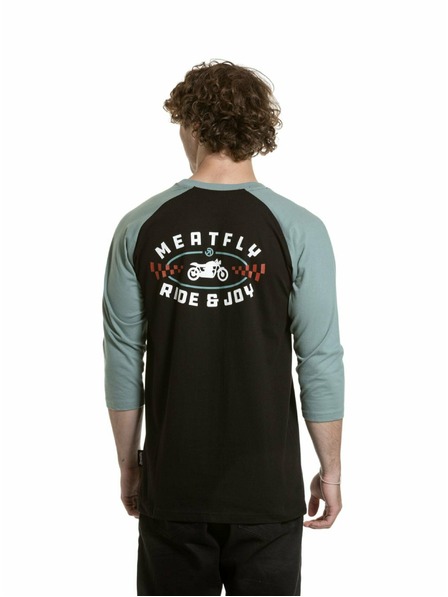 Meatfly Meatfly muška majica s dugim rukavima Kennedy Raglan Dusty Mint / Black