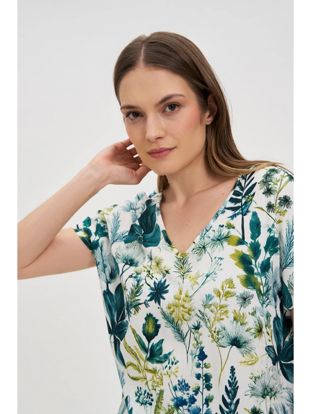 Moodo Cvjetni top s V-izrezom