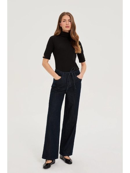 Moodo Crni rolak s 3/4 rukavima Moodo