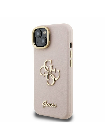 Guess Guess PU Grained 4G Logo Stand Camera Frame Stražnji poklopac za iPhone 13 Roza