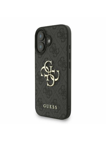 Guess Guess PU 4G Metal Logo Remen Stražnji poklopac za iPhone 16 Crna