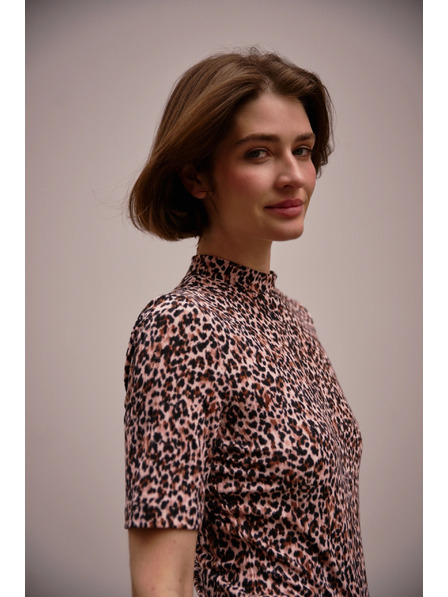 Moodo Uzorkovani top sa stojaćim ovratnikom Moodo