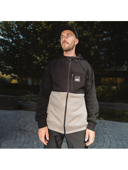 Horsefeathers Mikina Vick - crna/smeđesiva