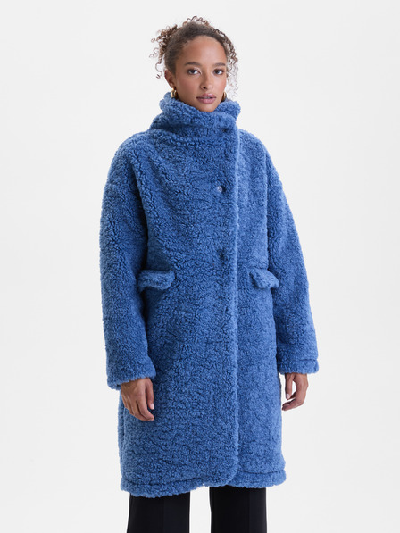 Orsay Plavi ženski kaput od umjetnog krzna ORSAY