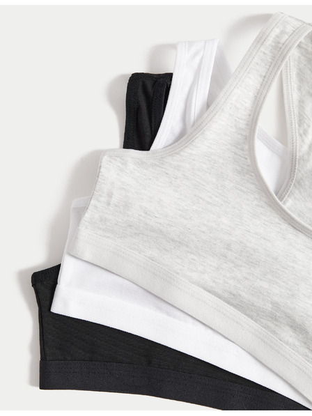 Marks & Spencer Marks & Spencer visoke pamučne skraćene majice 3 pakiranja (6-16 godina) sive