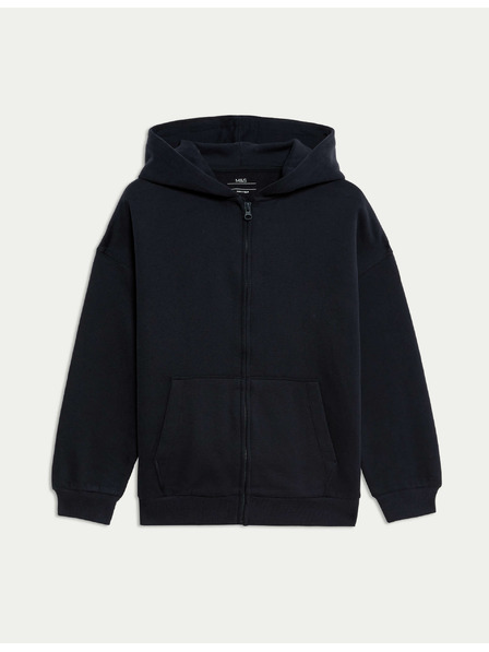 Marks & Spencer Jednobojna hoodie s visokim udjelom pamuka (6–16 godina) Marks & Spencer mornarsko plava