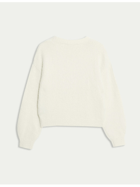 Marks & Spencer Jednobojan džemper (6-16 godina) Marks & Spencer krem