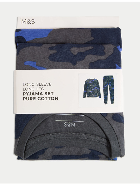 Marks & Spencer Maskirne pidžame od čiste pamučne tkanine (6–16 godina) Marks & Spencer plava
