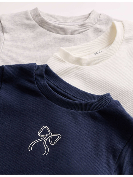 Marks & Spencer Rebrasti top s visokim udjelom pamuka (2–8 godina) Marks & Spencer mornarsko plava